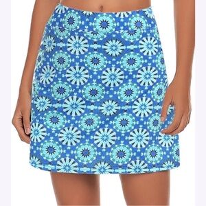 Tranquility by Colorado Clothing Aqua and Navy Blue Mosaic Skort
